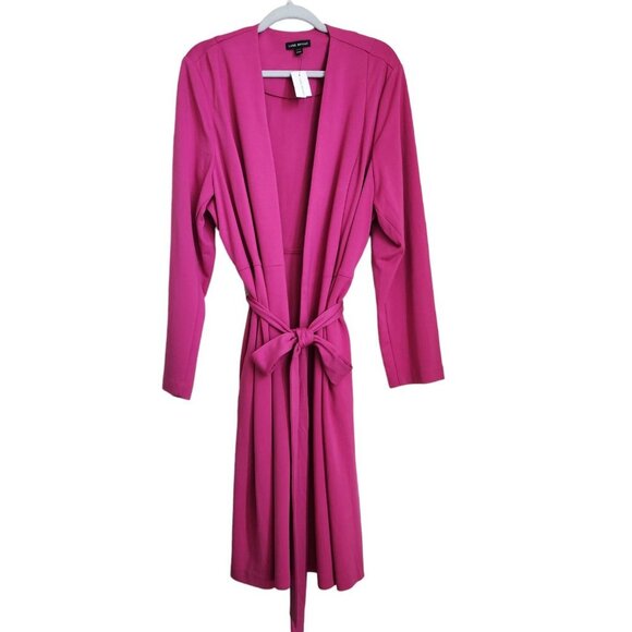 LANE BRYANT Women 22/24 Long Jacket Duster Open Front Side Pockets Stretch NWT - Picture 10 of 10